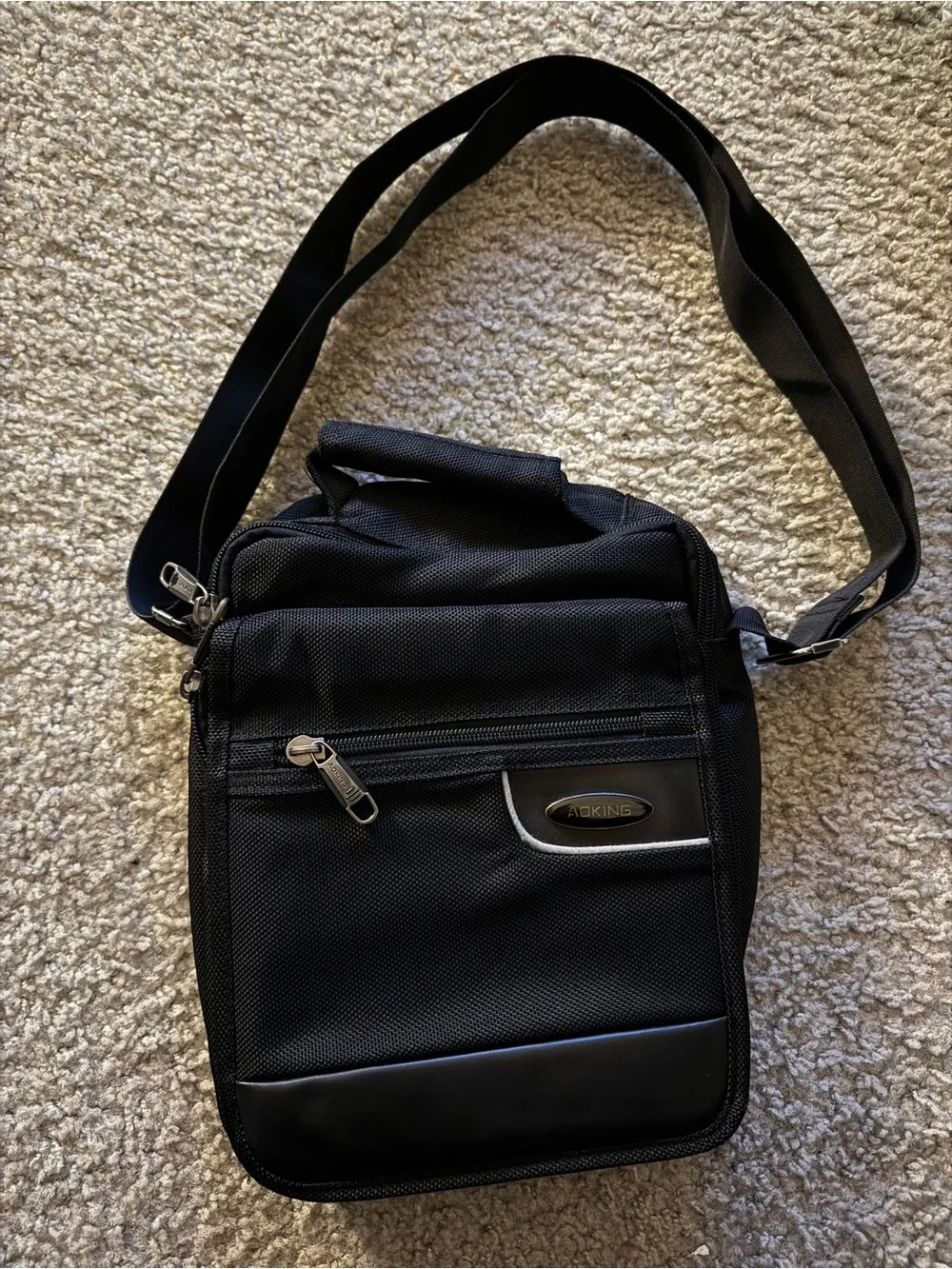Black Crossbody Messenger Bag for Men